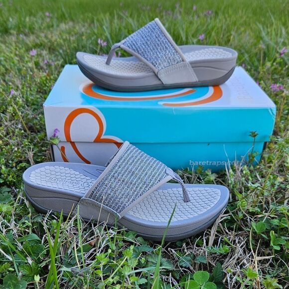 BareTraps Silver Sequins Open Toe Sandals Size 6.5 - Picture 6 of 13